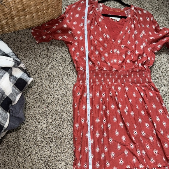 ANTHROPOLOGIE Felipa Maxi Dress Size LG Red/Ivory Flounce Dress LIKE NEW - Picture 7 of 11